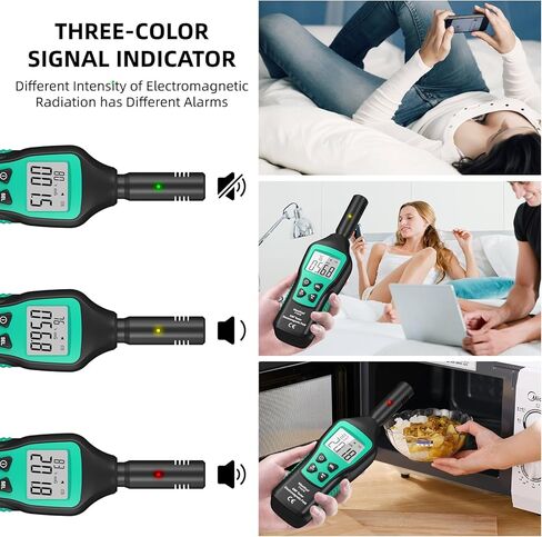 مقياس EMF، كاشف الإشعاع الكهرومغناطيسي، كاشف EMF LCD رقمي، اختبار EMF لصيد الأشباح، المنزل، المكتب، الهواء الطلق، أضواء المؤشر، Audibl in Kuwait