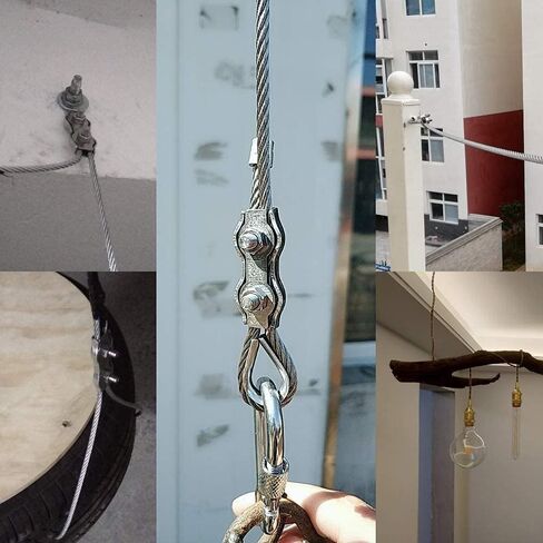 20 قطعة من Yinpecly M3 1/8 بوصة سلك حبل مشابك كابل بسيطة 304 من الفولاذ المقاوم للصدأ مشبك كابل مسمار واحد مشبك تثبيت، موصل حبل بولي M3، موصل توصيل أسلاك M3 واحد in Kuwait