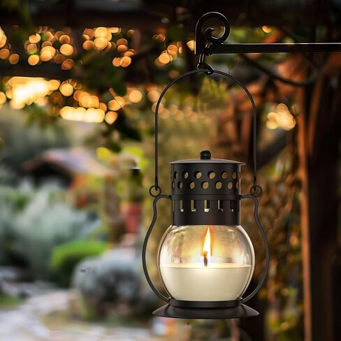 شموع معطرة، شموع فانوس صغيرة قديمة للمنزل معطرة، هدايا شموع شمع الصويا للنساء، أسود (3 × 2.5 أونصة) in Kuwait