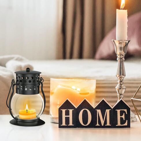 شموع معطرة، شموع فانوس صغيرة قديمة للمنزل معطرة، هدايا شموع شمع الصويا للنساء، أسود (3 × 2.5 أونصة) in Kuwait