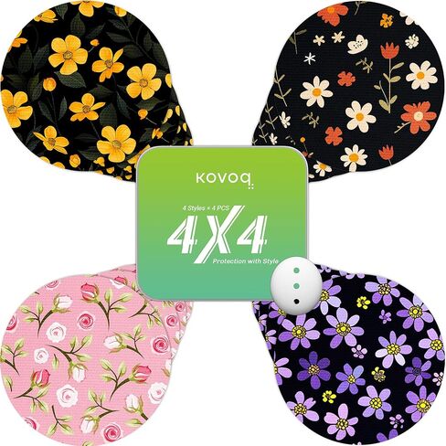 KOVOQ Dexcom G7 Adhesive Patches, 25 Waterproof Adhesive Patches + 1 Reusable Hardshell Cover for Dexcom G7, Latex-Free, Hypoallergenic, Breathable (Tan) in Kuwait