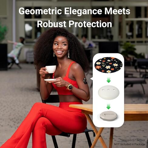 KOVOQ Dexcom G7 Adhesive Patches, 25 Waterproof Adhesive Patches + 1 Reusable Hardshell Cover for Dexcom G7, Latex-Free, Hypoallergenic, Breathable (Tan) in Kuwait