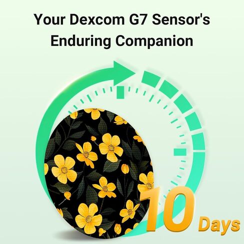 KOVOQ Dexcom G7 Adhesive Patches, 25 Waterproof Adhesive Patches + 1 Reusable Hardshell Cover for Dexcom G7, Latex-Free, Hypoallergenic, Breathable (Tan) in Kuwait
