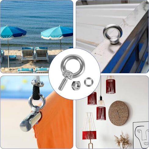 10 حزمة مسامير العين مع المكسرات M6 المسمار ييبولت الفولاذ المقاوم للصدأ الثقيلة مسمار بعروة الذكور المسمار موضوع حلقة الكتف العين البراغي in Kuwait