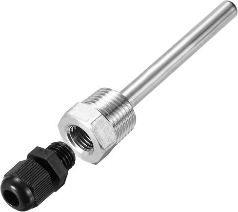 Uxcell 8mm Dia G1/2 Thermowell الفولاذ المقاوم للصدأ بدون لحام 201 200 مم طول لتخمير البيرة in Kuwait