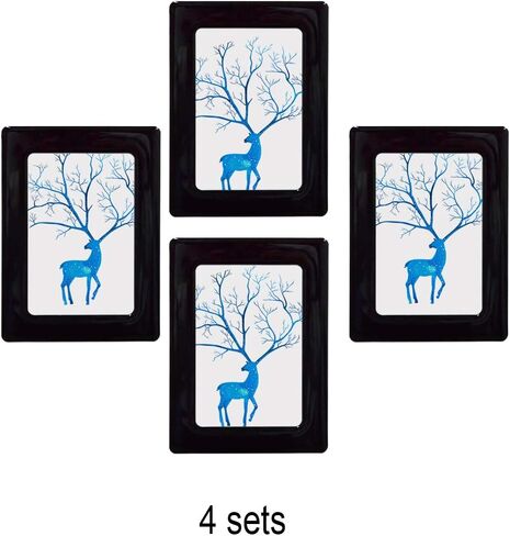 إطارات صور مغناطيسية من sooard، 10 إطارات صور مغناطيسية مقاس 4x6 بوصة للثلاجة والخزانة والخزانة وغسالة الأطباق والأسطح المعدنية الأخرى (أسود) in Kuwait