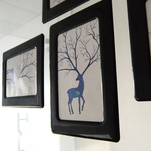 إطارات صور مغناطيسية من sooard، 10 إطارات صور مغناطيسية مقاس 4x6 بوصة للثلاجة والخزانة والخزانة وغسالة الأطباق والأسطح المعدنية الأخرى (أسود) in Kuwait