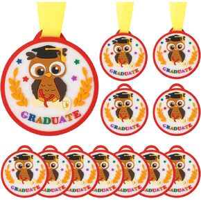 Graduation Medals for Kids, 2 Inch Silicone Award Medals Bulk with Lightweight Neck Ribbon, Cute Graduation Medal, Kindergarten Preschool Graduation Gifts