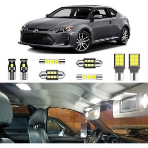 7PCS Super Bright White LED Interior Light Kit Package for Scion tC 2005 2006 2007 2008 2009 2010 2011 2012 2013 2014 2015 2016 + License Plate Lights and Install Tool