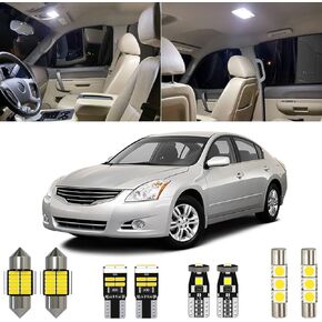 14 Piece 6000K White Altima Interior LED Light Kit Package Replacement for Nissan Altima 2007 2008 2009 2010 2011 2012, with Placement Diagram and Install Tool