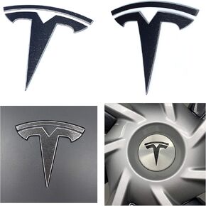 ملصق لاصق بشعار لسيارة Tesla Model Y، مجموعة مكونة من 11 قطعة (أحمر لامع)
