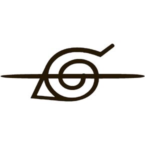 Headband Scratched Leaf Village Symbol Vinyl Sticker Decal (2" x 0.8", Black)