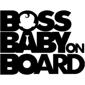 1Pc Black Boss Baby On Board Car-Styling Vehicle Body Window Reflective Sticker Decals, Bumper Stickers, Decals and Magnets