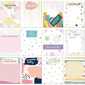 12 Pieces Appreciation Sticky Notes 3 x 4 Inch Fun Motivational Inspirational Positive Modern Cute Encouragement to Do List Notepad for Shopping List Study Planner 30 Sheets Each(Dreamy Style)