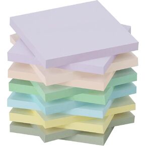 (12 Pack) Sticky Notes 3x3 Inches, ZCZN Pastel Color Self-Stick Note Pads, Colorful Sticky Notes Bulk, Easy to Post for Home, Office, School - 60 Sheets/Pad