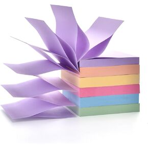 Pop Up Sticky Notes Pad, 3 in x 3 in Candy Color Easy Post Notes 6 Pad 100 Sheet/pad 600 Sheet Total, Individual Package