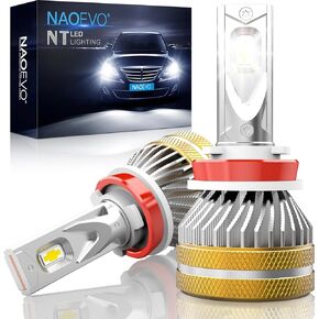 مصابيح NAOEVO H11/H9/H8 LED، 18000LM 80W 500% أكثر سطوعًا 6500K أبيض بارد H11 LED لمبة شعاع منخفض، H11 H9 H8 LED ضوء ضباب، مصابيح LED للسيارات لاستبدال الهالوجين، IP68 مقاومة للماء، حزمة من 2 in Kuwait