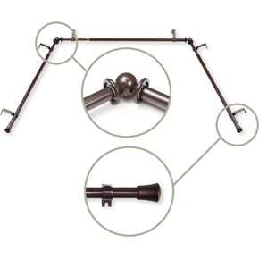 5/8 inch Bay Curtain Rod 20"-36", 38"-72" - Satin Nickel