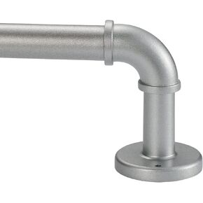 Industrial Curtain Rod, 1 Inch Blackout Wrap Around Window Rods 66-120" Adjustable Telescoping Curtain Rod Ceiling Mount Hanging Rods, Matted Black
