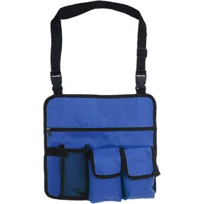 PATIKIL Chair Armrest Organizer, Waterproof Beach Chair Hanging Storage Pouch Snack Magazine Arm Rest Bag with 4 Pockets for Outdoor Camping, Dark Blue