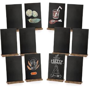 Tosnail 12 Pack 6 x 9 Inches Chalkboard Signs with Stand, Double Side Vintage Tabletop Chalkboard, Message Board, Small Chalkboard Table Sign, Menu Sign for Events, Party in Kuwait
