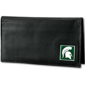NCAA Siskiyou Sports Fan Shop Michigan State Spartans Deluxe Leather Checkbook Cover One Size Black