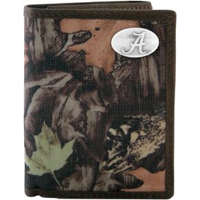 NCAA Alabama Crimson Tide Zep-Pro Fencerow Nylon Trifold Concho Wallet, Camouflage