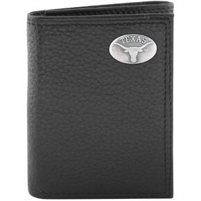 NCAA Texas Longhorns Pebble Grain Leather Trifold Concho Wallet