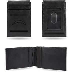 Rico Industries NFL LA Chargers Men’s Trifold Brown Wallet- Premium Laser-Engraved NFL Team Logo on Vegan/Faux Leather- Minimalist Design Includes ID Window and Credit Card Holder- Ideal Men’s Gift in Saudi Arabia