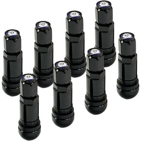 8pcs Car Tubeless Tire Valve Stem Bolt-in Aluminum Alloy Explosion Proof Wheel Tire TPMS Valve Stem with Dust Caps (Gun-black)