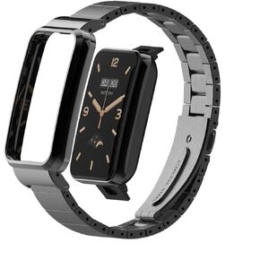 إطار واقٍ لسوار معدني من HOPMC وحزام حربة شبكي من الفولاذ مقاس 18 مم لـ Xiaomi Mi Band 7 Pro Fashion Choice