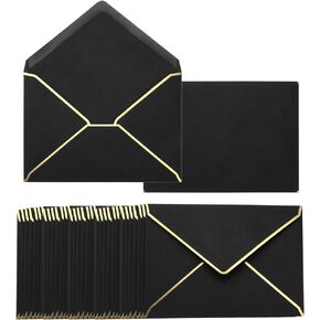 PATIKIL 200 Pack 5 x 7 Envelopes with Gold Border Christmas Envelopes for A7 Cards V Flap Envelopes for Office Wedding Gift Cards, Invitations, Photos, Graduation (Burgundy)