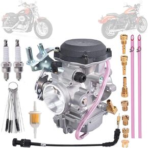 Carburetor & Choke Cable Replacement for Dyna Electra Glide Fatboy Softail Sportster 1200 XLH1200 Sportster 883 XL883 XLH883 27490-04 CV40 Carb