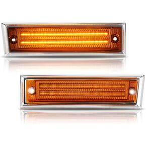 أضواء علامة جانبية LED من Bestview لشاحنات 1981-1991 Chevy C10 C20 C30 GMC C1500 C2500 Suburban Blazer Jimmy Pickup Trucks، مصابيح علامة جانبية للمصد الأمامي، عدسات شفافة (قطعتان)