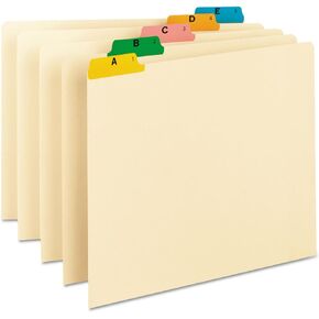 Smead 50180 Recycled Top Tab File Guides Alpha 1/5 Tab Manila Letter 25/Set