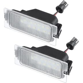 Car 6500K White LED License Plate Light Assembly No.7T4Z-13550-A 3528SMD for Ford Edge 07-14 for Ford Escape 08-12 ABS Clear (Set of 2)