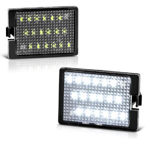 VIPMOTOZ Full LED License Plate Light For 2014-2022 Compatible with Dodge Durango, 6000K Diamond White, 2-Pieces Set Tag Lamp Assembly Replacement