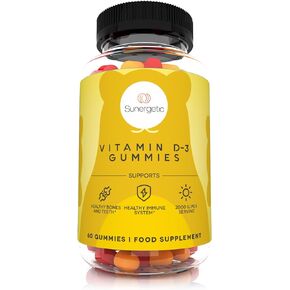 Premium Vitamin D3 Gummies – Powerful Vitamin D Gummies to Support Healthy Bones, Mood & Immune System – 2000 IU of Vitamin D3 per Serving – 60 D3 Gummies