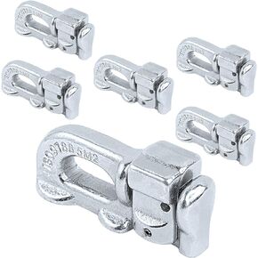 L Track Double Stud Tie Down Fitting, Use with L Track Rails in Your Truck, Van, Or Trailer to Create Instant Tie-Down Anchor Points, Bearing 5000 LBS Heavy Duty Steel, Pack of 6, Black
