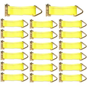 E Track Rope Tie Offs, E Track Tie Down Straps with D Ring E Track Accessories for Pickups/Boats/Enclosed Trailers/Vans, 20 Pack(2"x 6")