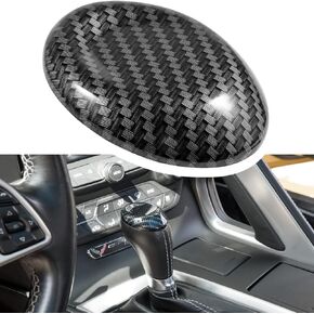 Carbon Fiber Gear Shift Knob Head Cover Trim Sticker For Chevrolet Corvette C7 Z06 Z51 ZR1 Stingray Grand Sport 2014 2015 2016 2017 2018 2019 Interior Accessories Decoration (Black)
