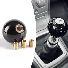 1 PC Car Gear Stick Handle, 2.16" Personalized Billiard Ball 8-Shaped Manual Shift Handle, General Automobile Modification Accessory, for Most Manual Transmission Models (Black)