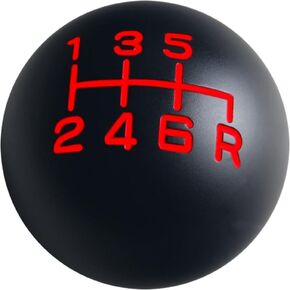 DEWHEL 6 Speed Manual JDM Type R Reverse Right & Down Shift Knob M12x1.25 M10x1.5 M10x1.25 M8x1.25 Aluminum Black/Whilte