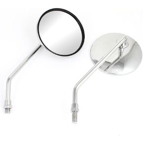 2X Motorcycle CHROME CUSTOM REARVIEW SIDE MIRRORS 10MM ADAPTER MOUNT FOR SHADOW REBEL 250 NIGHTHAWK VT VTX 1300 1800 CB 500 550 600 650 750 900 1000 CRUISER