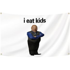 I Eat Kids Flag 3x5Ft Bertram Funny Tapestry for College Dorm Room Guys Man Cave Frat Bedroom Art Deco Wall flag in Kuwait