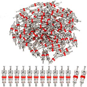 100pcs Valve Stem Core Replacement Kit, Premium Tyre Tire Valve Cores, Tire Valve Stems Standard Valve Core, Universal Tire Valve Core for Most Models of Cars, Trucks, Motorcycles and Bicycles