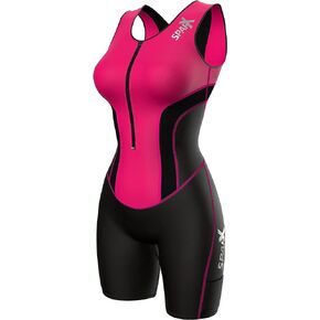 بدلة سباركس للسيدات للترياتلون ثلاثية قصيرة لسباق الدراجات والسباحة (صغير، وردي) in Kuwait