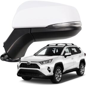 Side Mirror for RAV4 2022 2023 Car Door Mirror Fits for Toyota RAV4 2019 2020 2021 Left Driver Side | Power | Heated |Turning Signal |BSM |replace partslink TO1320384, TO1320388| BLACK (LH)