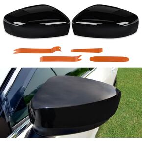 JDMON Door Rearview Mirror Cover Cap Replacement for 2011-2012 Infiniti G25, 2008-2013 G37, 2015 Q40, 2014-2015 Q60 Sedan Coupe Side Door Mirror Cover Cap Trim 2PCS (Glossy Black)