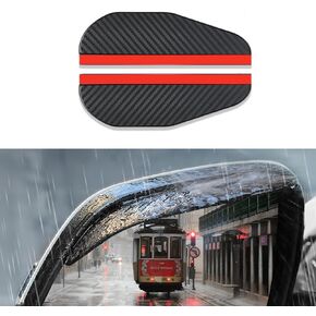 2Pcs Car Rearview Mirror Rain Eyebrow, Side Mirror Rain Guards, Carbon Fiber Rubber Rain Shield, Waterproof Dirt-resistant Clear Vision Protector, Car Exterior Accessories Universal for All Car